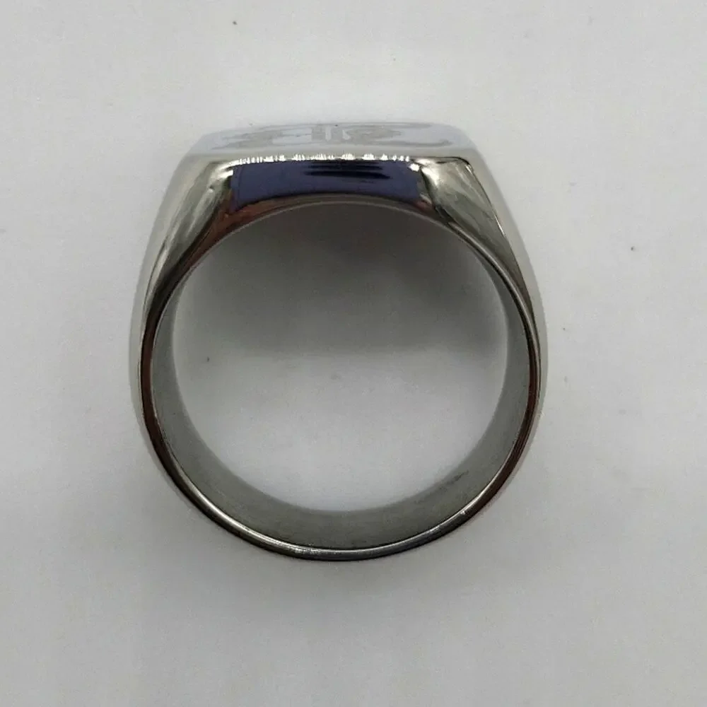 Men’s Stainless Steel Initial B Signet Ring Size 9 Engraved Handmade NWT